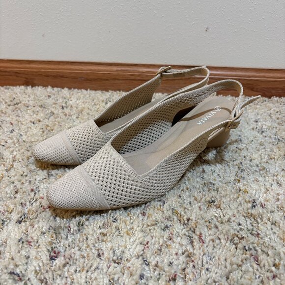 Vivaia Leah 2.0 Pointed-Toe Slingback Sandals Heels Almond - Picture 2 of 14